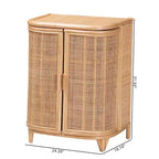 bali & pari Yanka Meuble de rangement en rotin naturel : Fait main, 2 étagères, design bohème