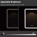 Armoire à pharmacie LED noire / blanche / dorée, porte simple, charnière à gauche ou à droite, encastrée ou murale