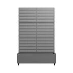 MAYEERTY Jardinière avec treillis Gris fer Style classique à persiennes 183x89x41cm Ensemble de 3 pièces