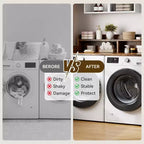 Comptoir de lave-linge et sèche-linge à 2 niveaux avec étagère ou tiroirs, couvercle de comptoir de buanderie avec coussin antidérapant, 54x27,5 - Dessus de lave-linge pour plier les vêtements
