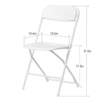 Chaise pliante en plastique, lot de 10, capacité de 158 kg pour événements, bureau, mariage, fête, pique-nique, cuisine, salle à manger