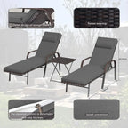 Ensemble de 3 chaises longues d'extérieur Kullavik