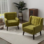Lot de 2 fauteuils de salon en velours avec accoudoirs