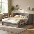 Lit armoire escamotable convertible Mjkone Queen Size avec chargement USB, tiroirs de rangement, matelas non inclus