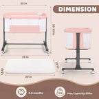 Berceau bébé avec roues 鈥?Beige / Gris / Rose, Cododo, pour 1 bébé