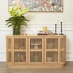 Buffet en bois massif Plank+Beam Contour avec 3 portes, meuble TV 59 po pour salon