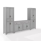 Ensemble buffet et garde-manger 3 pièces Tara aspect vieilli - Crosley