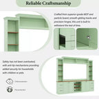 Meuble TV mural 4-en-1 ModernLuxe de style campagnard, convient aux téléviseurs jusqu'à 70 pouces, meuble TV console multimédia avec étagères réglables et tiroirs
