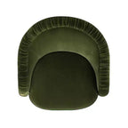 Jennifer Taylor Home Serena fauteuil d'appoint avec dossier capitonné et franges, velours performant vert olive, 80 cm