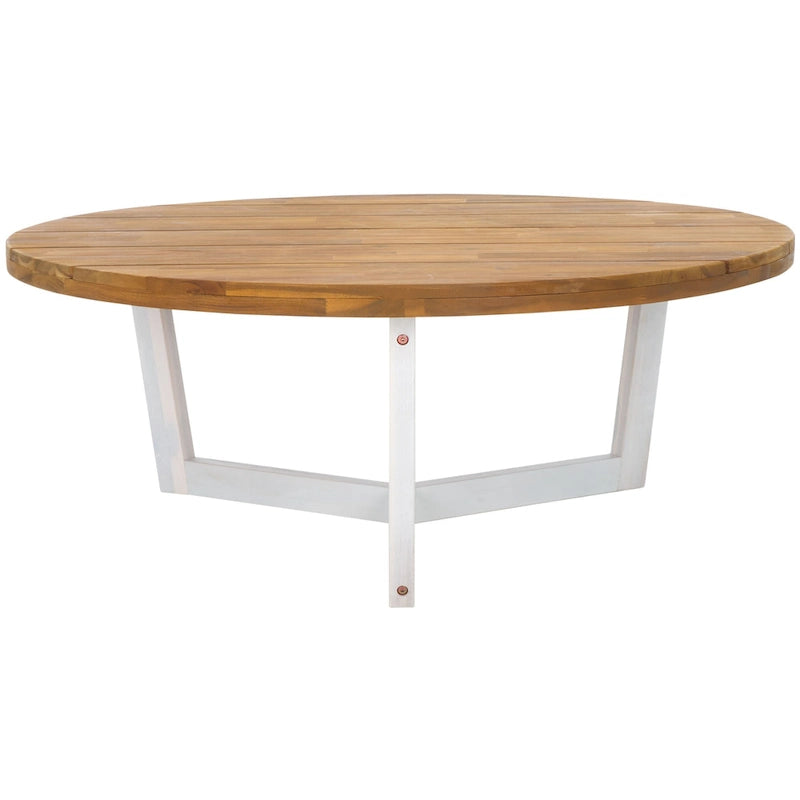 SAFAVIEH Estefani Table basse d'extérieur ronde à 3 pieds - 99x99x38 cm