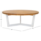 SAFAVIEH Estefani Table basse d'extérieur ronde à 3 pieds - 99x99x38 cm
