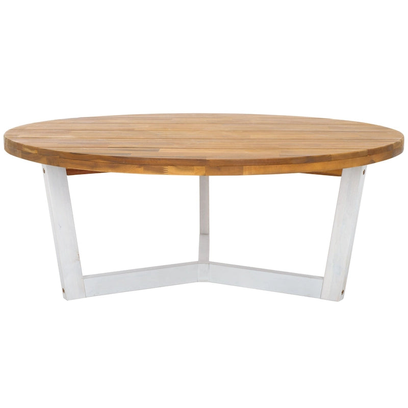 SAFAVIEH Estefani Table basse d'extérieur ronde à 3 pieds - 99x99x38 cm