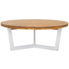 SAFAVIEH Estefani Table basse d'extérieur ronde à 3 pieds - 99x99x38 cm