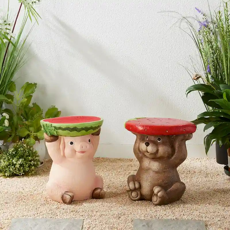Glitzhome 12.5H Decorative Garden Stool or Planter Stand