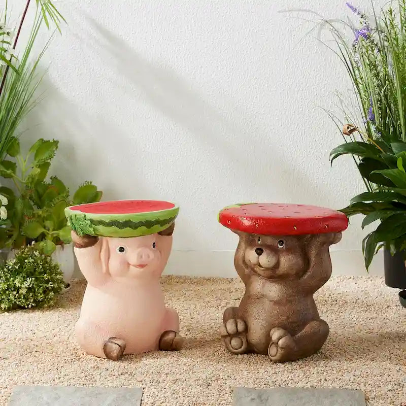 Glitzhome 12,5 po H Tabouret de jardin décoratif ou Support pour plante