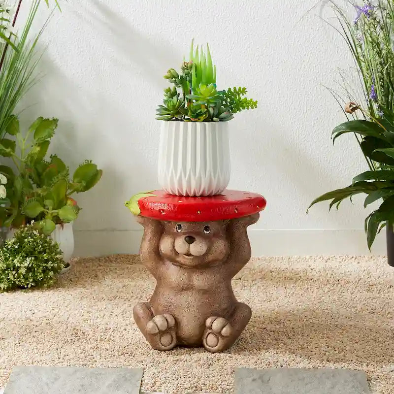 Glitzhome 12,5 po H Tabouret de jardin décoratif ou Support pour plante