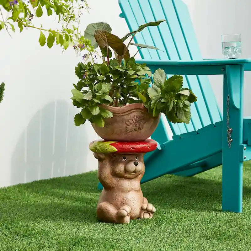Glitzhome 12,5 po H Tabouret de jardin décoratif ou Support pour plante