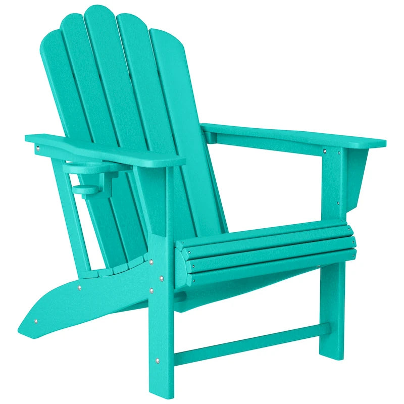 Chaise Adirondack Polytrends Aderson avec porte-gobelet pivotant pour terrasse extérieure commerciale et résidentielle