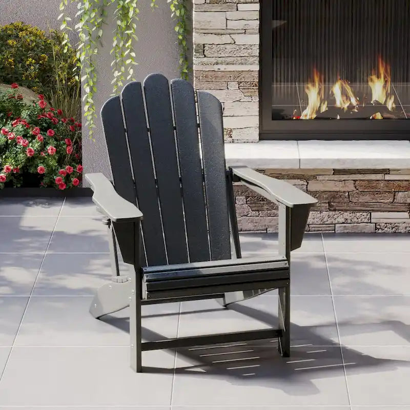 Chaise Adirondack Polytrends Aderson avec porte-gobelet pivotant pour terrasse extérieure commerciale et résidentielle