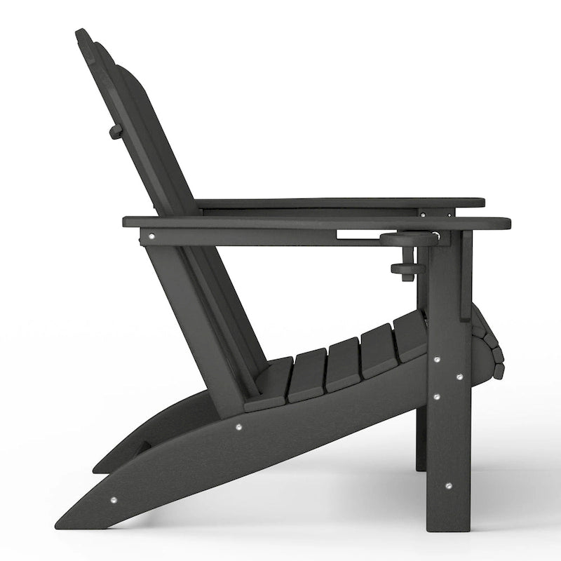 Chaise Adirondack Polytrends Aderson avec porte-gobelet pivotant pour terrasse extérieure commerciale et résidentielle