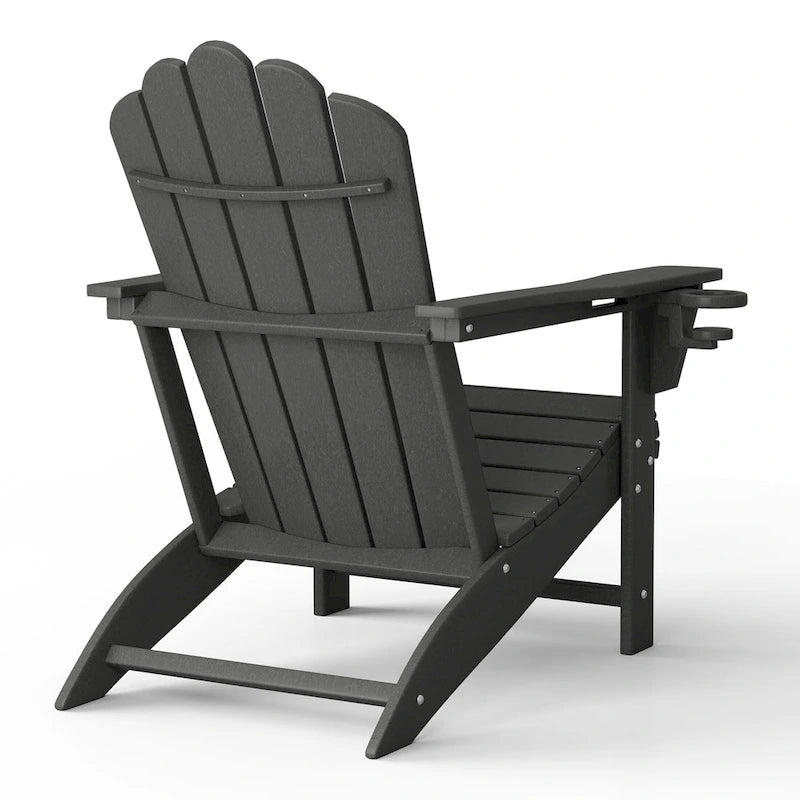 Chaise Adirondack Polytrends Aderson avec porte-gobelet pivotant pour terrasse extérieure commerciale et résidentielle