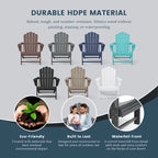 Chaise Adirondack Polytrends Aderson avec porte-gobelet pivotant pour terrasse extérieure commerciale et résidentielle