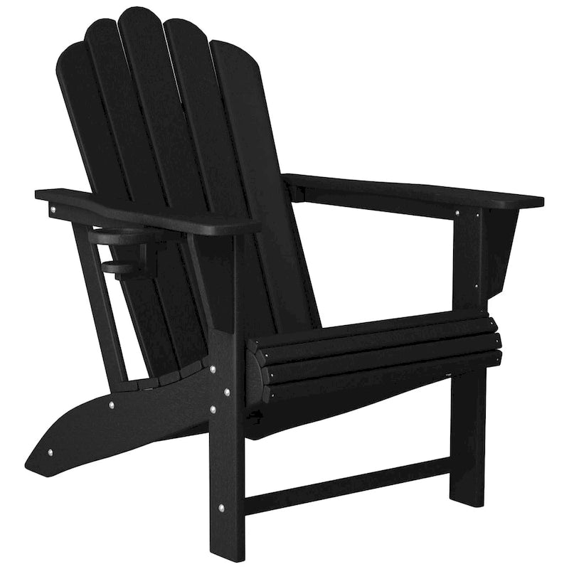 Chaise Adirondack Polytrends Aderson avec porte-gobelet pivotant pour terrasse extérieure commerciale et résidentielle
