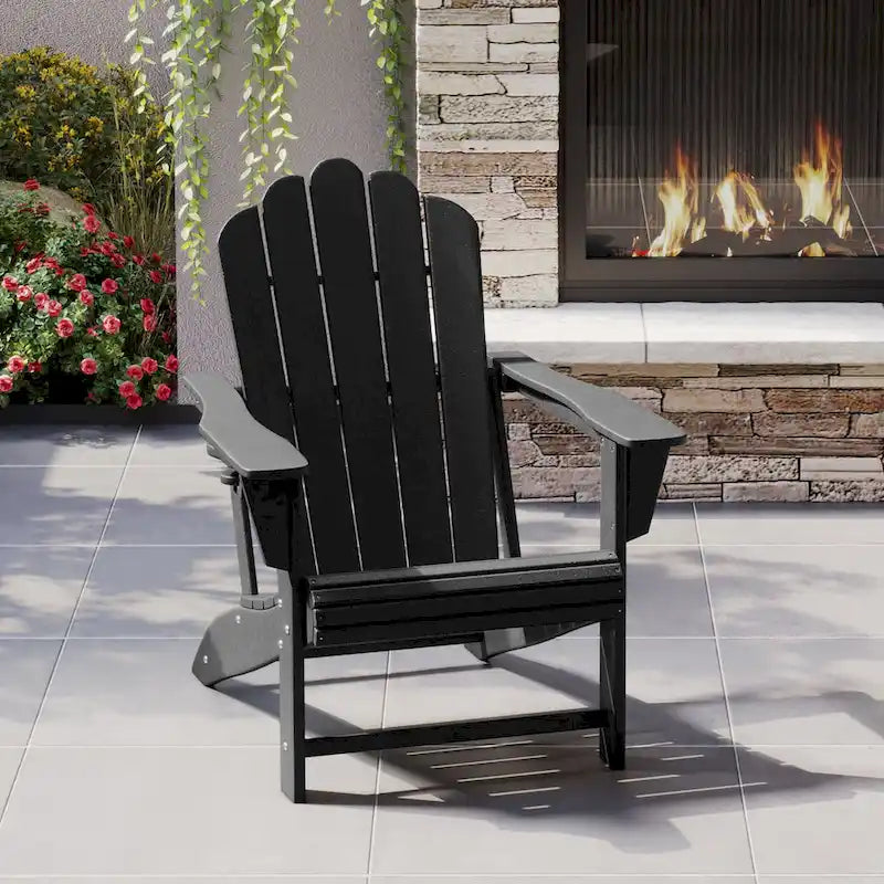 Chaise Adirondack Polytrends Aderson avec porte-gobelet pivotant pour terrasse extérieure commerciale et résidentielle