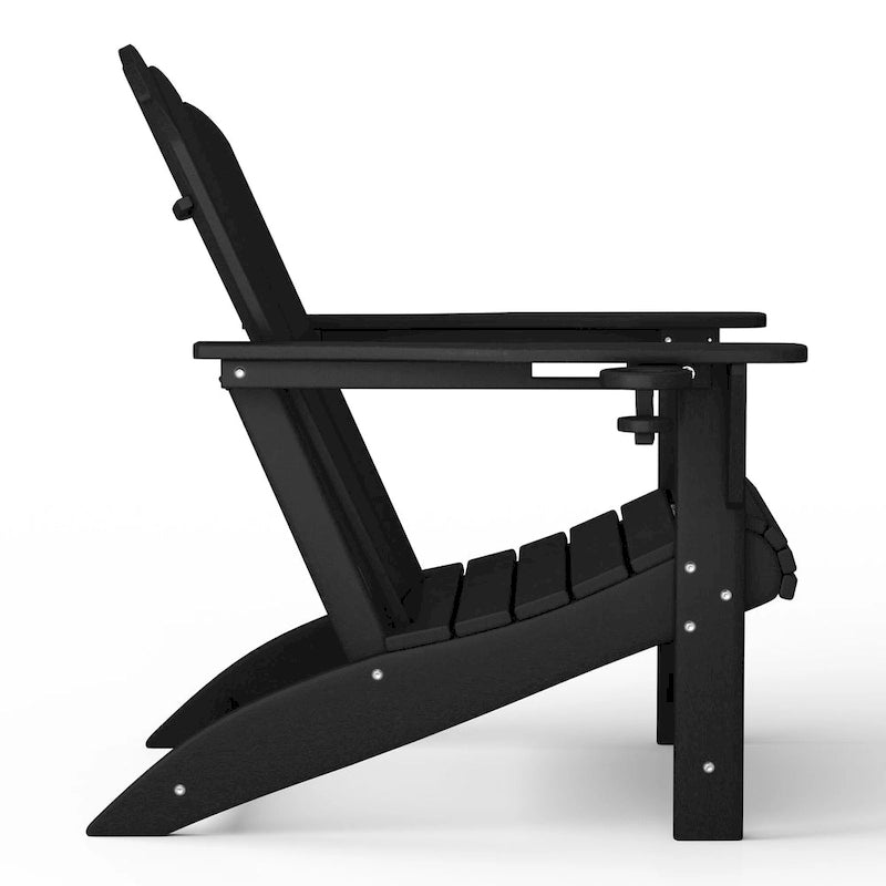 Chaise Adirondack Polytrends Aderson avec porte-gobelet pivotant pour terrasse extérieure commerciale et résidentielle