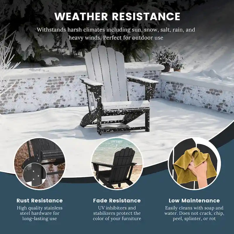 Chaise Adirondack Polytrends Aderson avec porte-gobelet pivotant pour terrasse extérieure commerciale et résidentielle