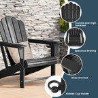 Chaise Adirondack Polytrends Aderson avec porte-gobelet pivotant pour terrasse extérieure commerciale et résidentielle