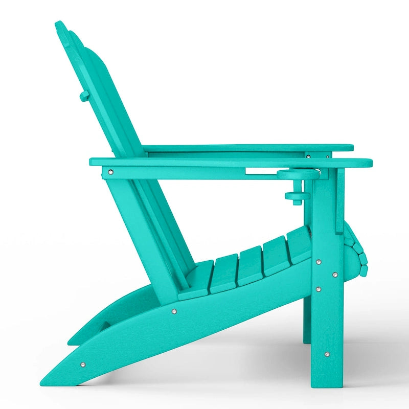 Chaise Adirondack Polytrends Aderson avec porte-gobelet pivotant pour terrasse extérieure commerciale et résidentielle