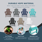 Chaise Adirondack Polytrends Aderson avec porte-gobelet pivotant pour terrasse extérieure commerciale et résidentielle