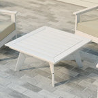 Polytrends Table de conversation carrée de 37 pouces pour patio extérieur en PEHD, toutes saisons, modèle Birchwood