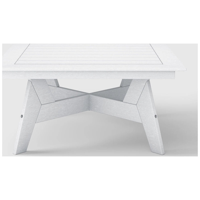Polytrends Table de conversation carrée de 37 pouces pour patio extérieur en PEHD, toutes saisons, modèle Birchwood