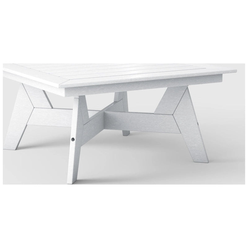 Polytrends Table de conversation carrée de 37 pouces pour patio extérieur en PEHD, toutes saisons, modèle Birchwood