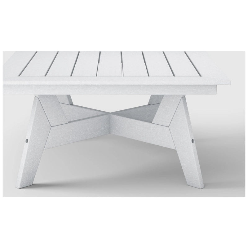 Polytrends Table de conversation carrée de 37 pouces pour patio extérieur en PEHD, toutes saisons, modèle Birchwood