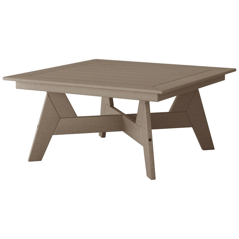 Polytrends Table de conversation carrée de 37 pouces pour patio extérieur en PEHD, toutes saisons, modèle Birchwood