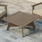 Polytrends Table de conversation carrée de 37 pouces pour patio extérieur en PEHD, toutes saisons, modèle Birchwood