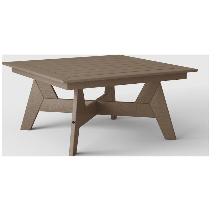 Polytrends Table de conversation carrée de 37 pouces pour patio extérieur en PEHD, toutes saisons, modèle Birchwood