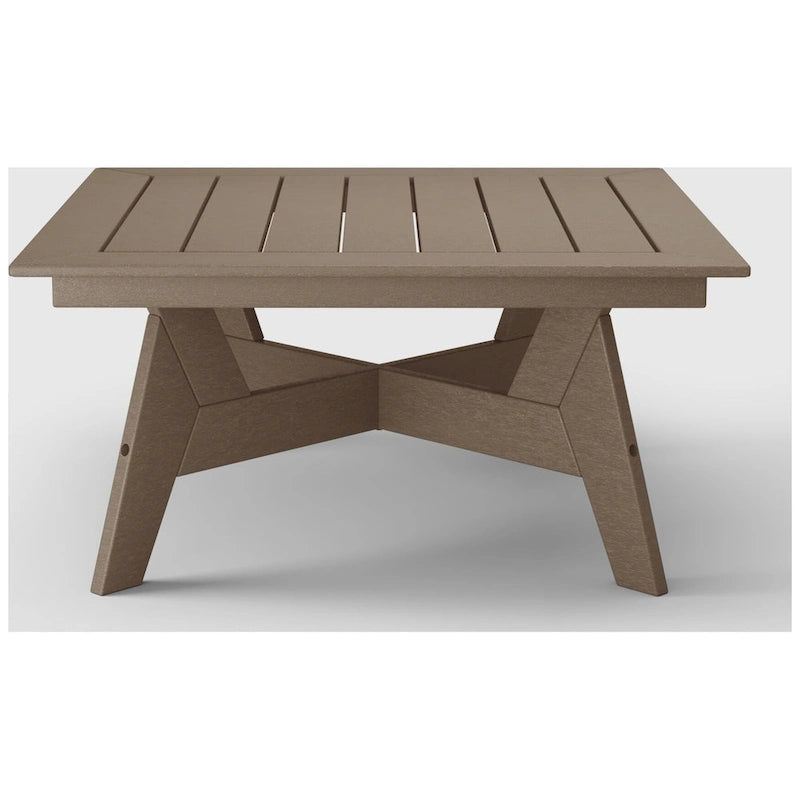 Polytrends Table de conversation carrée de 37 pouces pour patio extérieur en PEHD, toutes saisons, modèle Birchwood