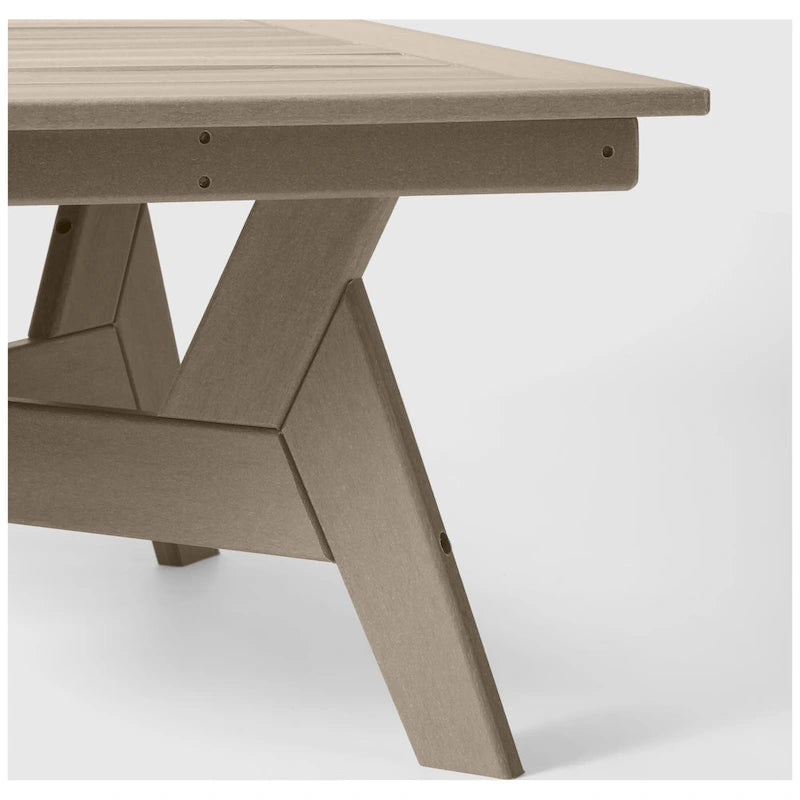 Polytrends Table de conversation carrée de 37 pouces pour patio extérieur en PEHD, toutes saisons, modèle Birchwood