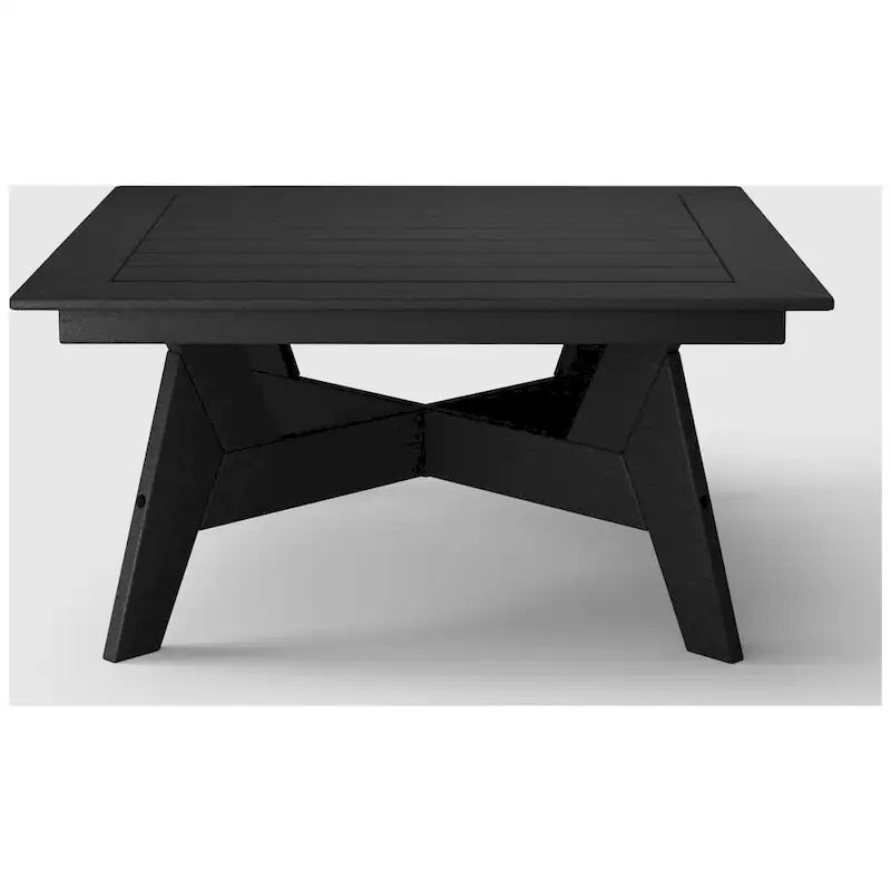 Polytrends Table de conversation carrée de 37 pouces pour patio extérieur en PEHD, toutes saisons, modèle Birchwood