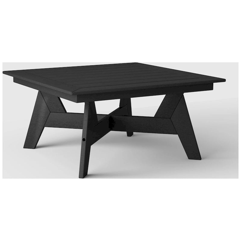Polytrends Table de conversation carrée de 37 pouces pour patio extérieur en PEHD, toutes saisons, modèle Birchwood