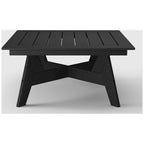 Polytrends Table de conversation carrée de 37 pouces pour patio extérieur en PEHD, toutes saisons, modèle Birchwood