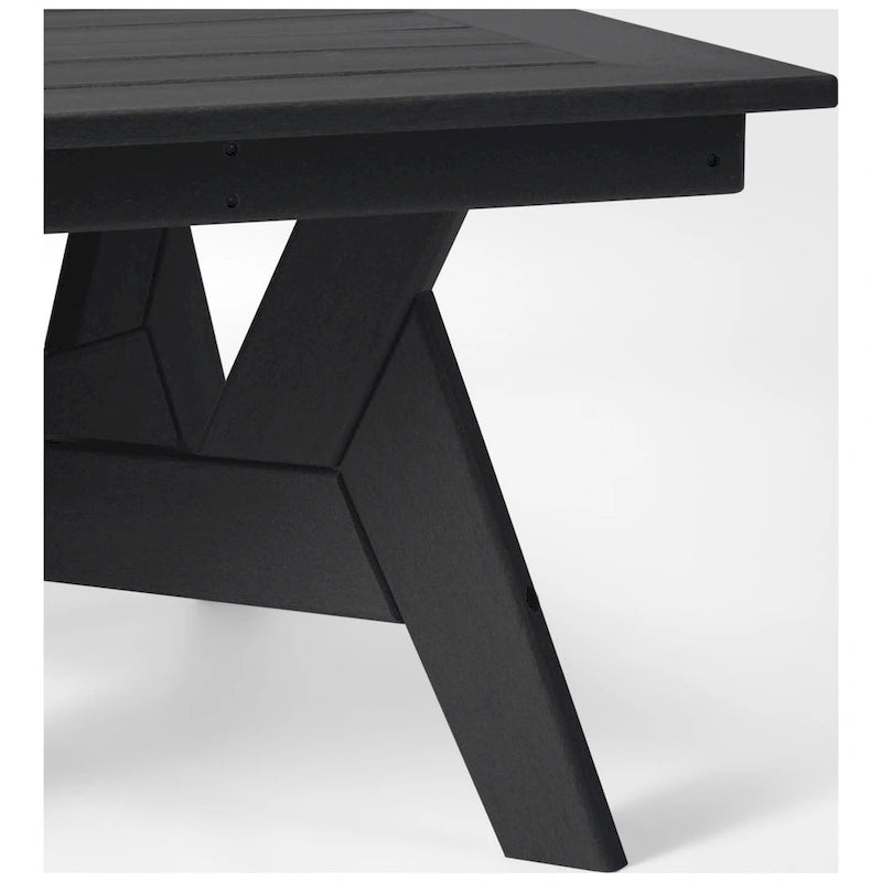 Polytrends Table de conversation carrée de 37 pouces pour patio extérieur en PEHD, toutes saisons, modèle Birchwood