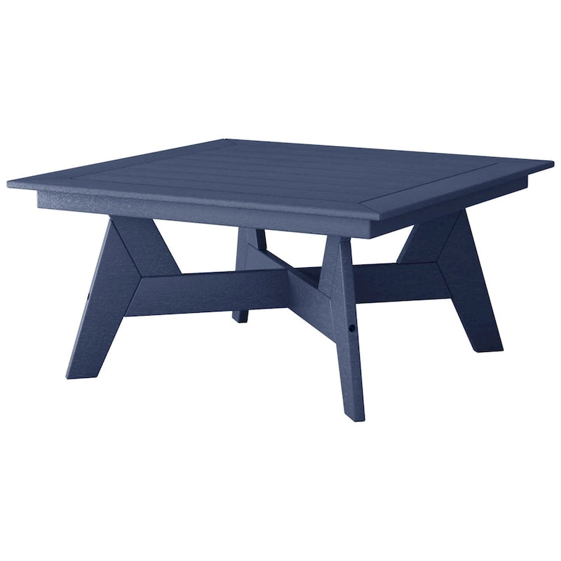 Polytrends Table de conversation carrée de 37 pouces pour patio extérieur en PEHD, toutes saisons, modèle Birchwood