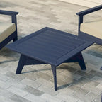 Polytrends Table de conversation carrée de 37 pouces pour patio extérieur en PEHD, toutes saisons, modèle Birchwood
