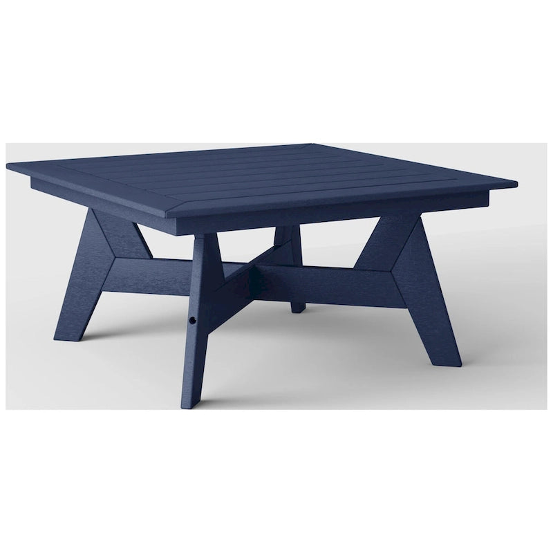 Polytrends Table de conversation carrée de 37 pouces pour patio extérieur en PEHD, toutes saisons, modèle Birchwood