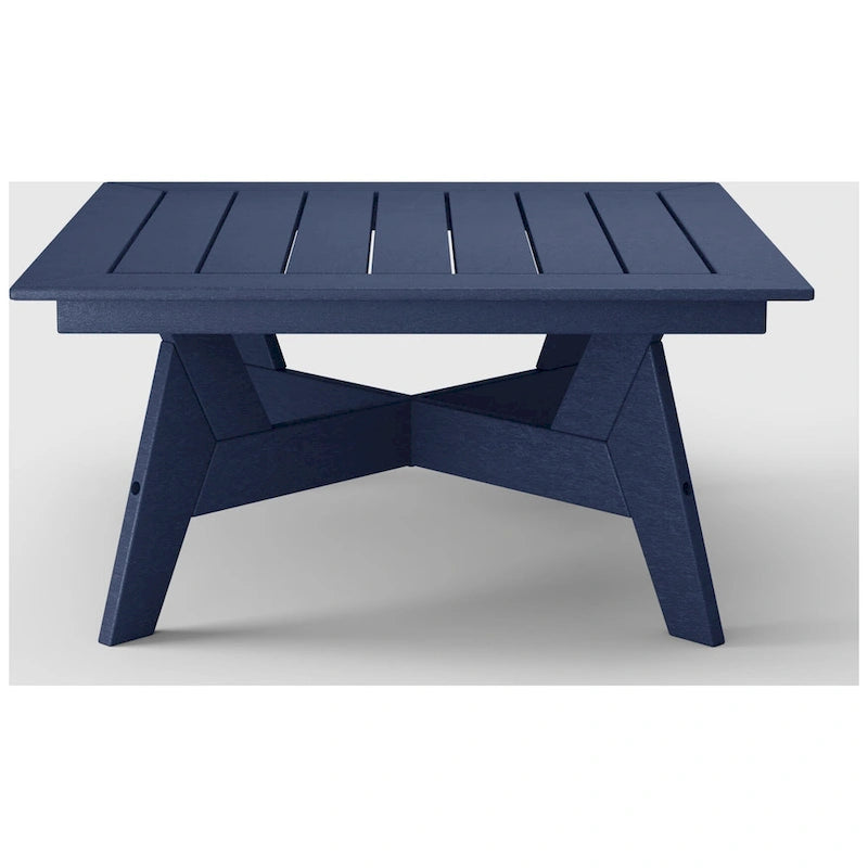 Polytrends Table de conversation carrée de 37 pouces pour patio extérieur en PEHD, toutes saisons, modèle Birchwood